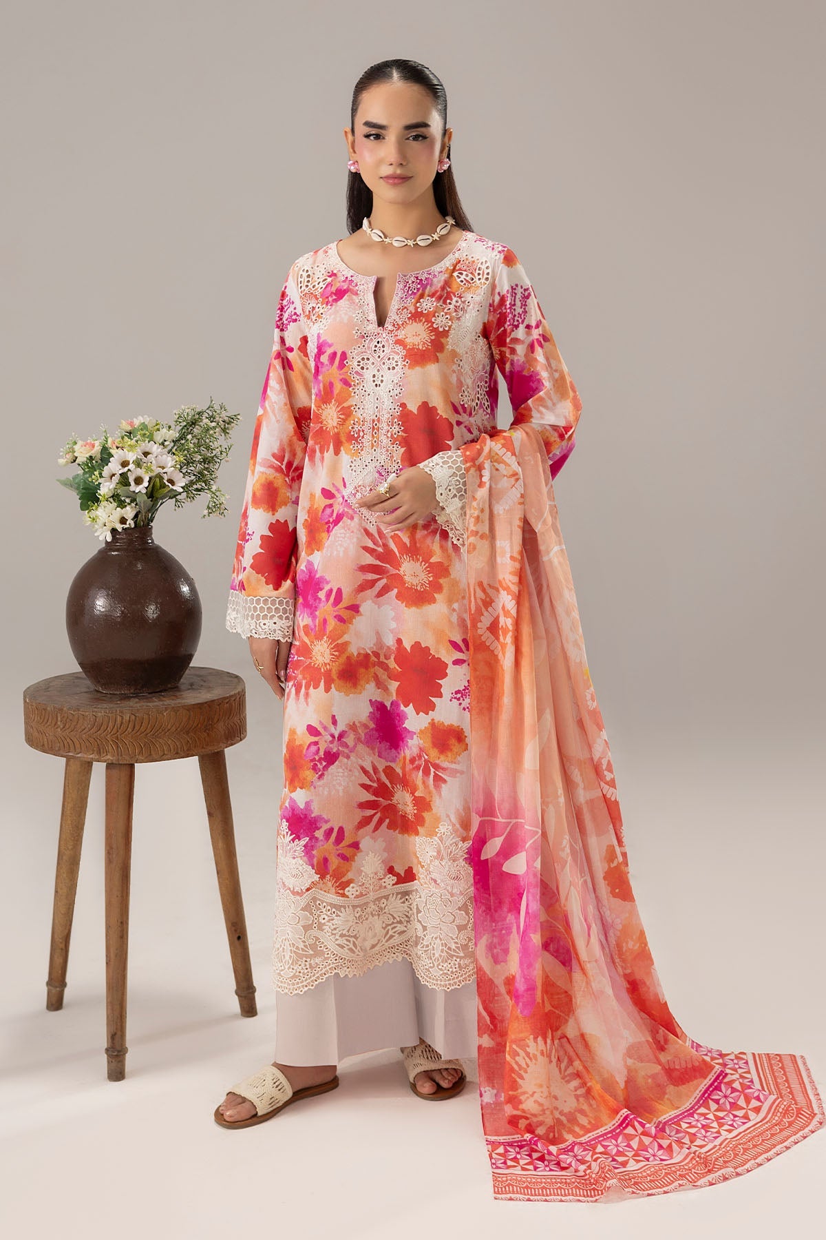 6134-FLORENCE EMBROIDERED LAWN STITCHED