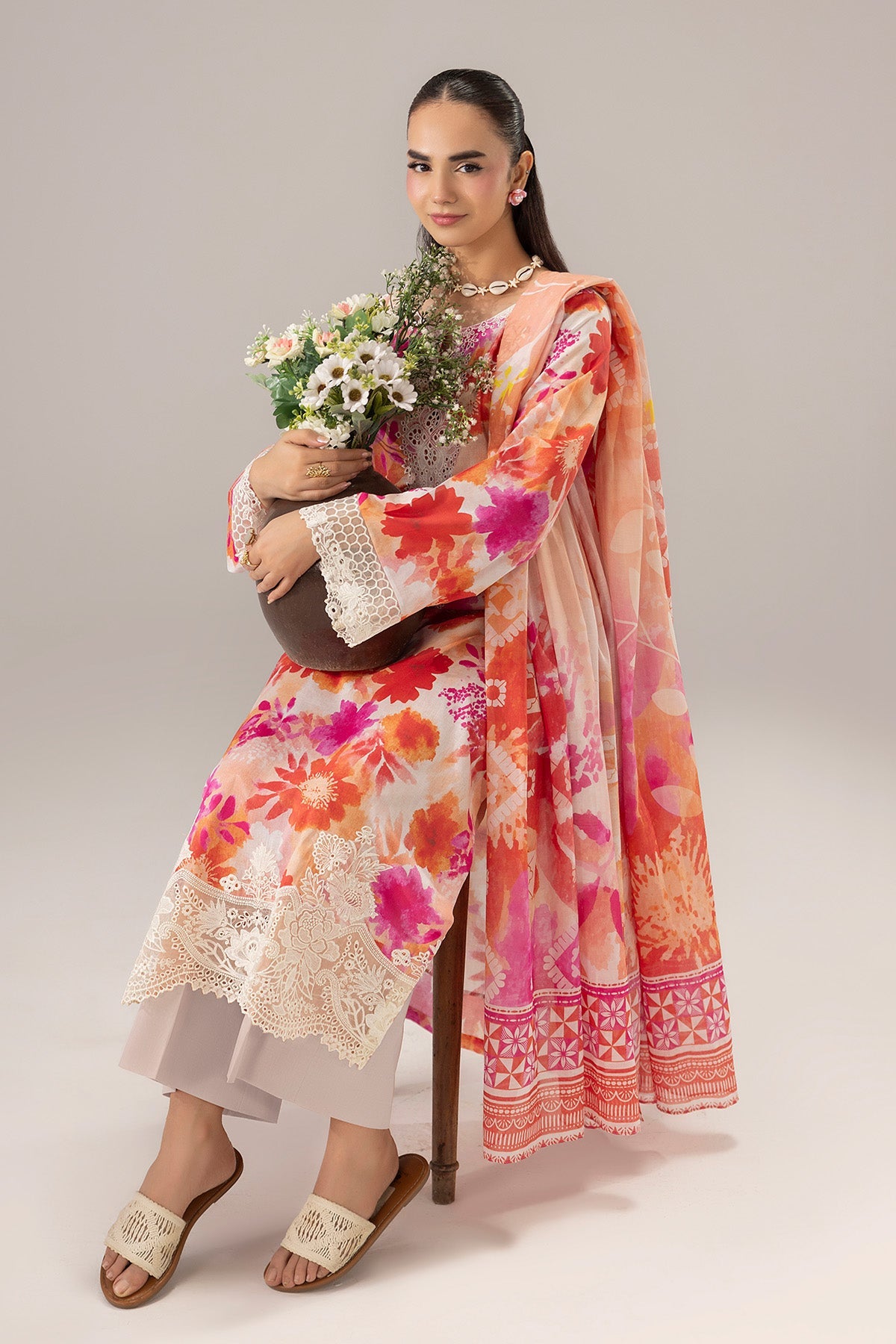6134-FLORENCE EMBROIDERED LAWN STITCHED