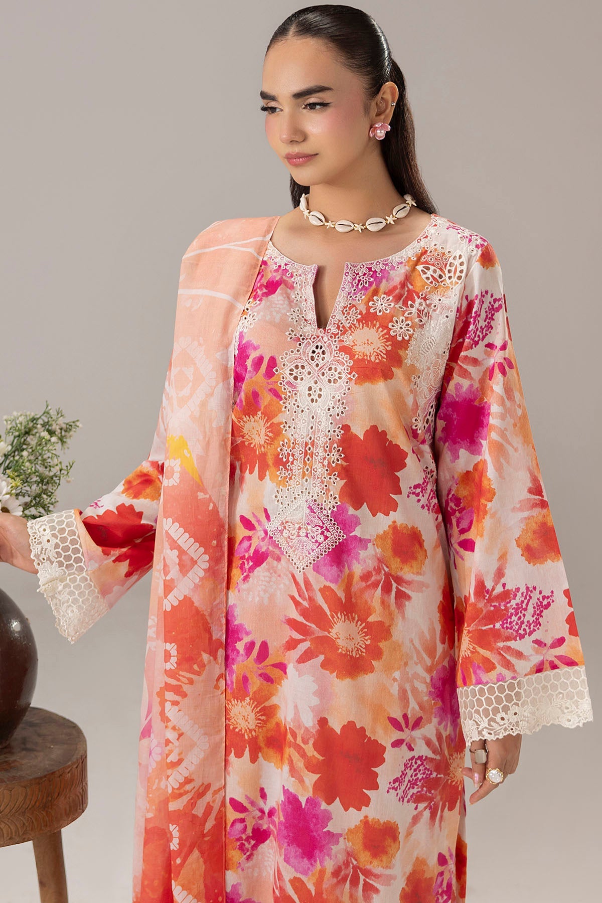 6134-FLORENCE EMBROIDERED LAWN STITCHED