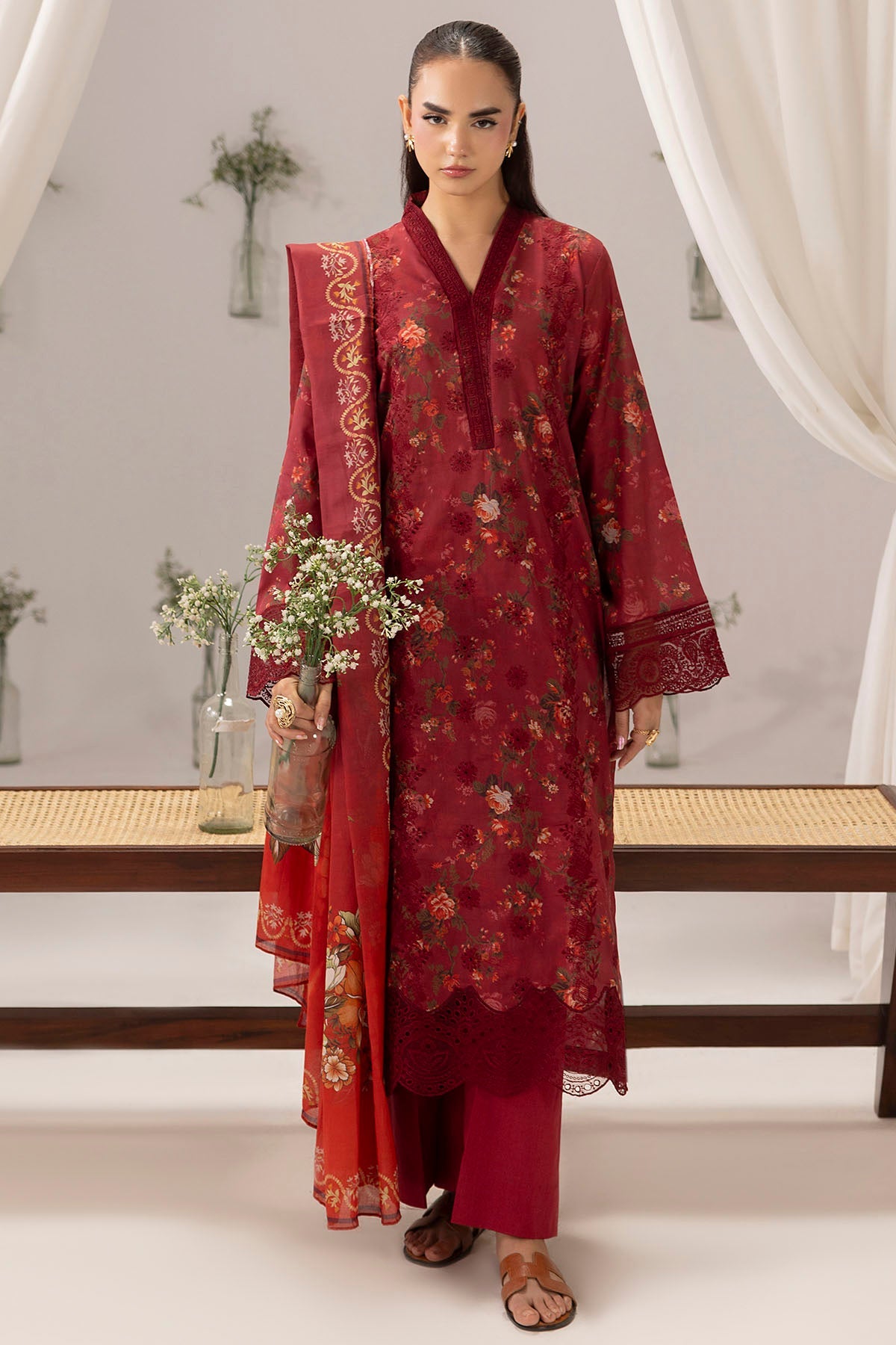 6139-WILLOW EMBROIDERED LAWN STITCHED