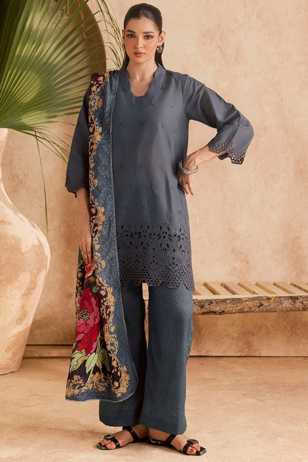 6142-MELA EMBROIDERED LAWN UNSTITCHED