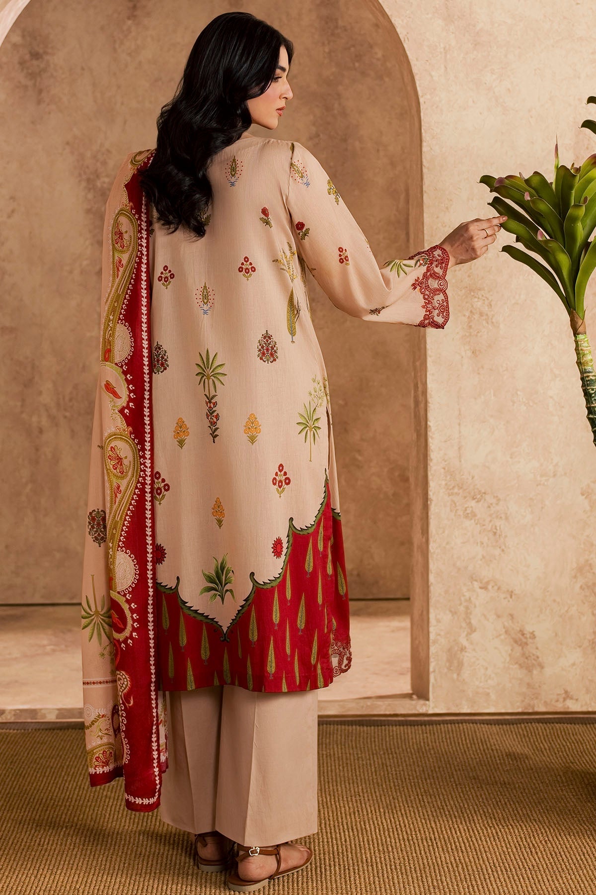6152-ROSINA EMBROIDERED LAWN STITCHED