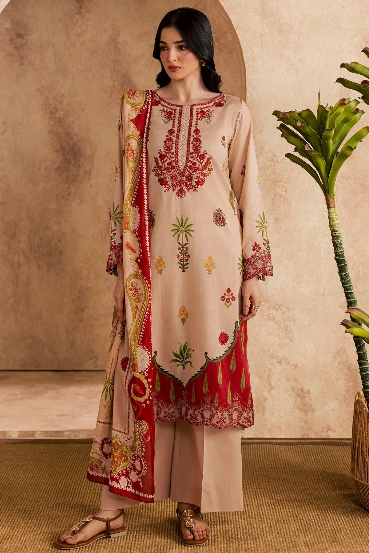 6152-ROSINA EMBROIDERED LAWN STITCHED