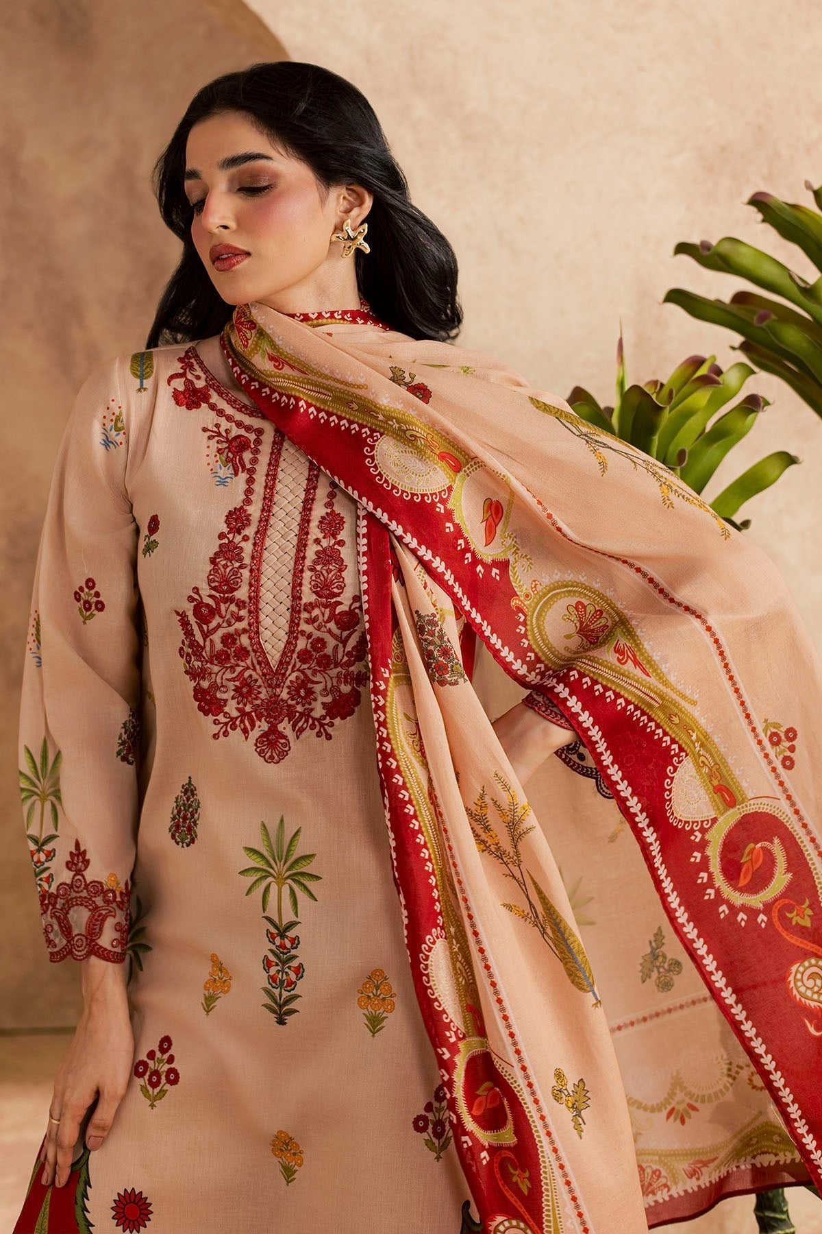6152-ROSINA EMBROIDERED LAWN STITCHED