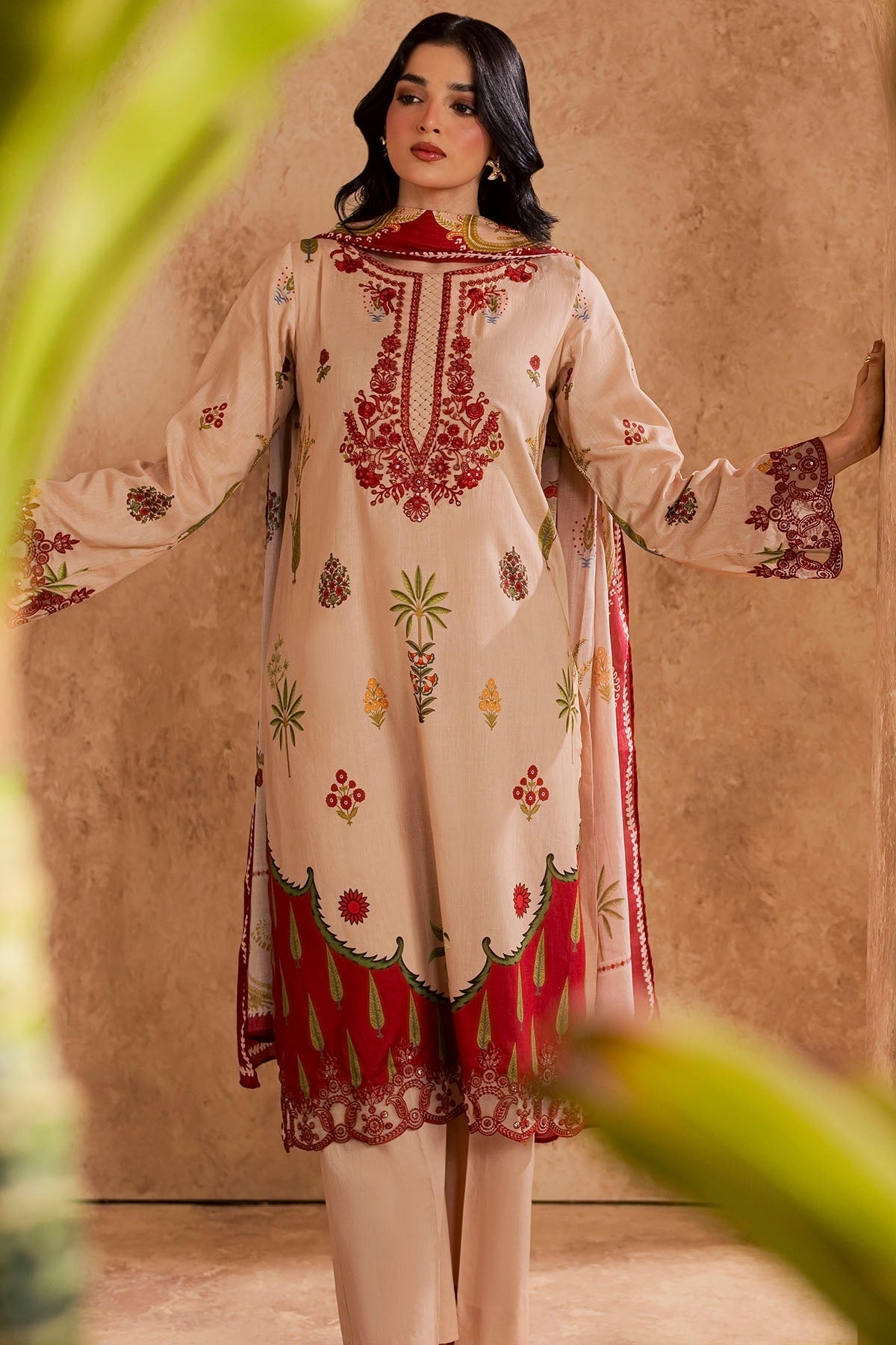 6152-ROSINA EMBROIDERED LAWN STITCHED