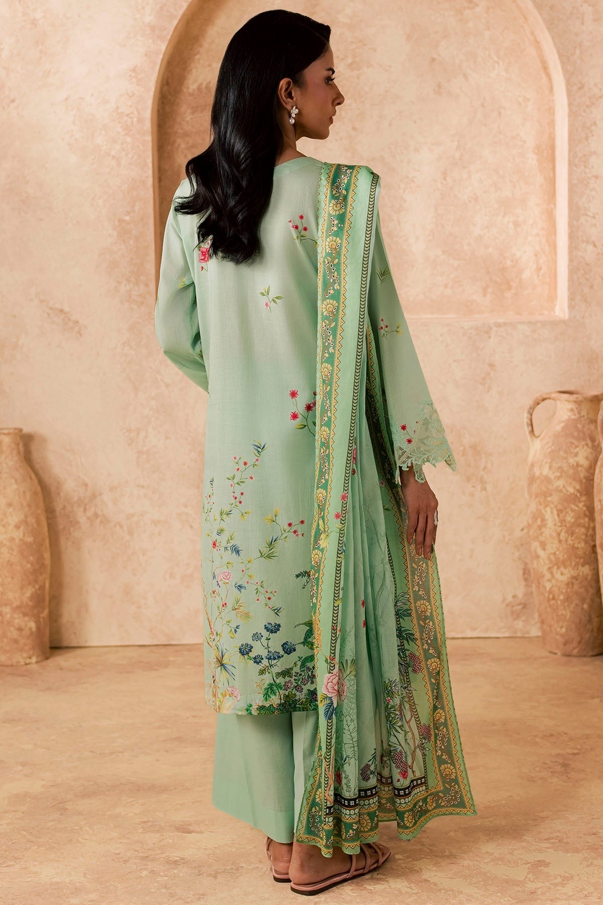 6155-LILA EMBROIDERED LAWN STITCHED