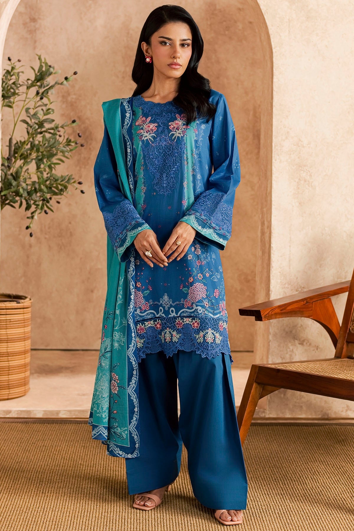 6156-ELIA EMBROIDERED LAWN STITCHED