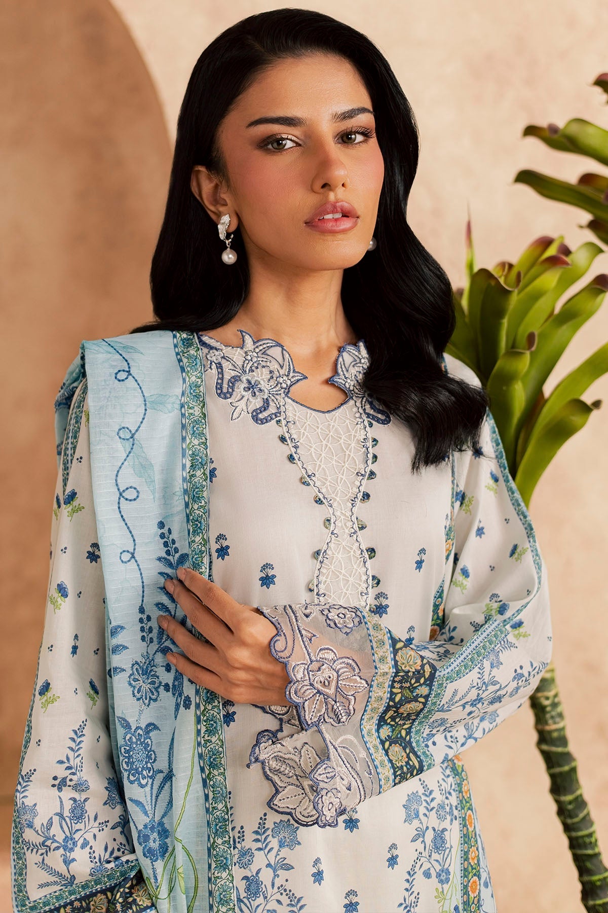 6157-CELIA EMBROIDERED LAWN STITCHED