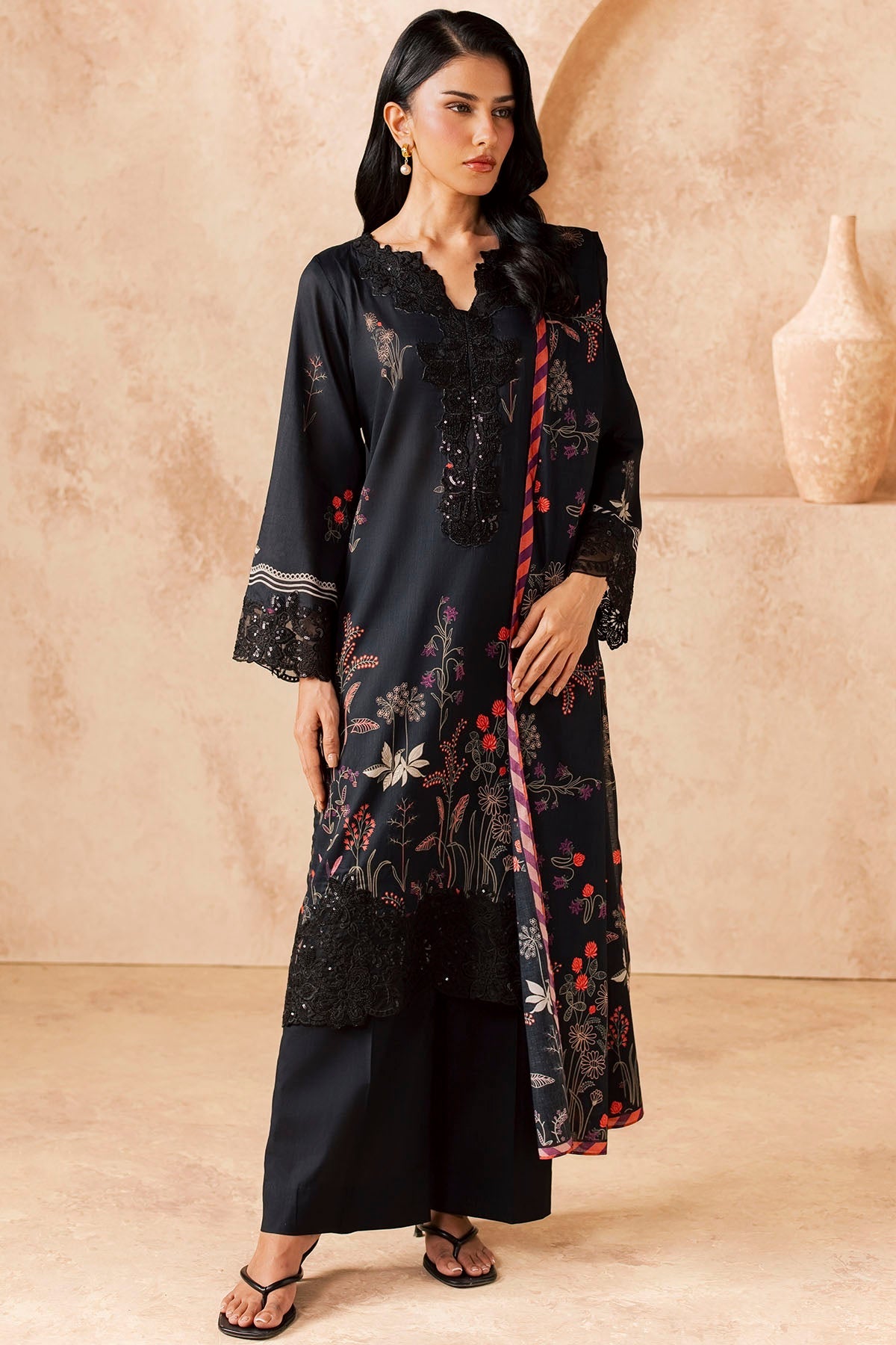 6158-LIORA EMBROIDERED LAWN STITCHED