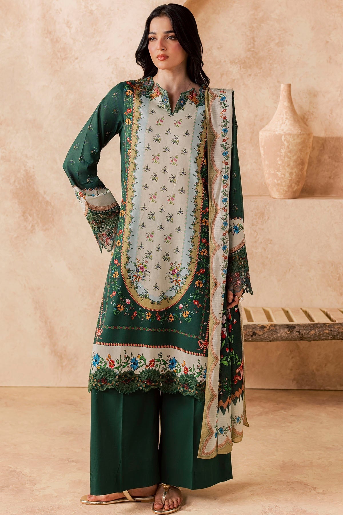 6159-BARAN EMBROIDERED LAWN UNSTITCHED