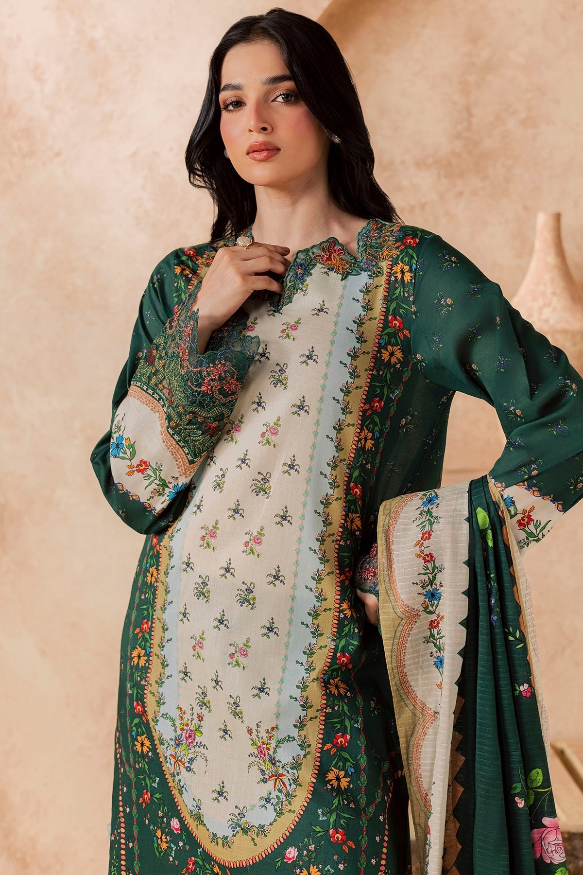 6159-BARAN EMBROIDERED LAWN STITCHED