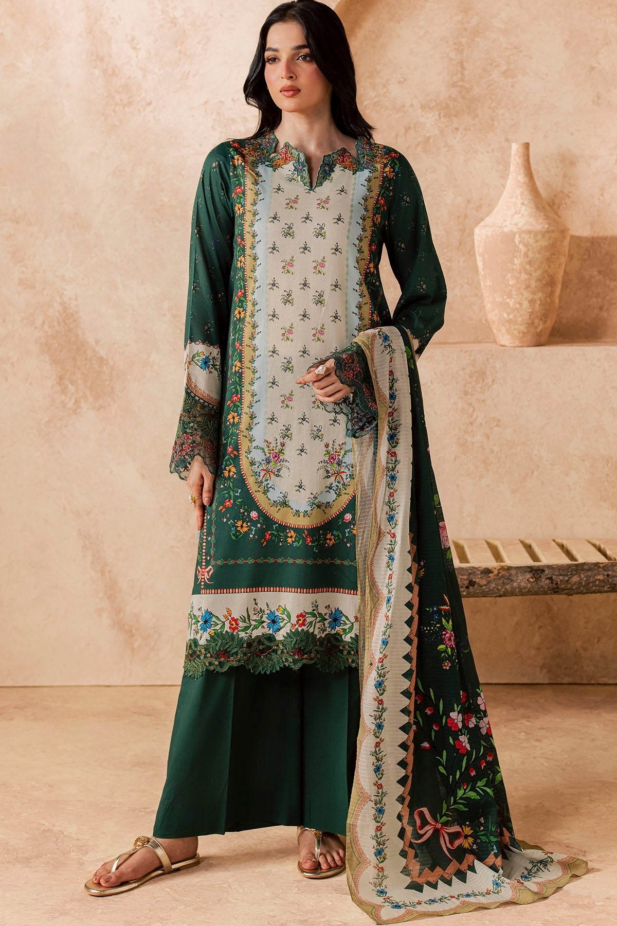 6159-BARAN EMBROIDERED LAWN STITCHED