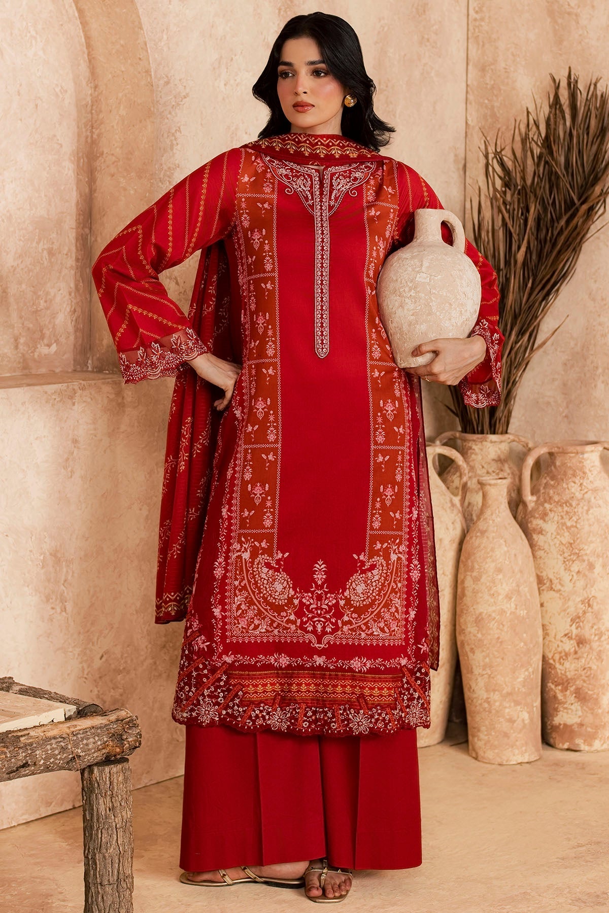 6160-IVRA EMBROIDERED LAWN STITCHED