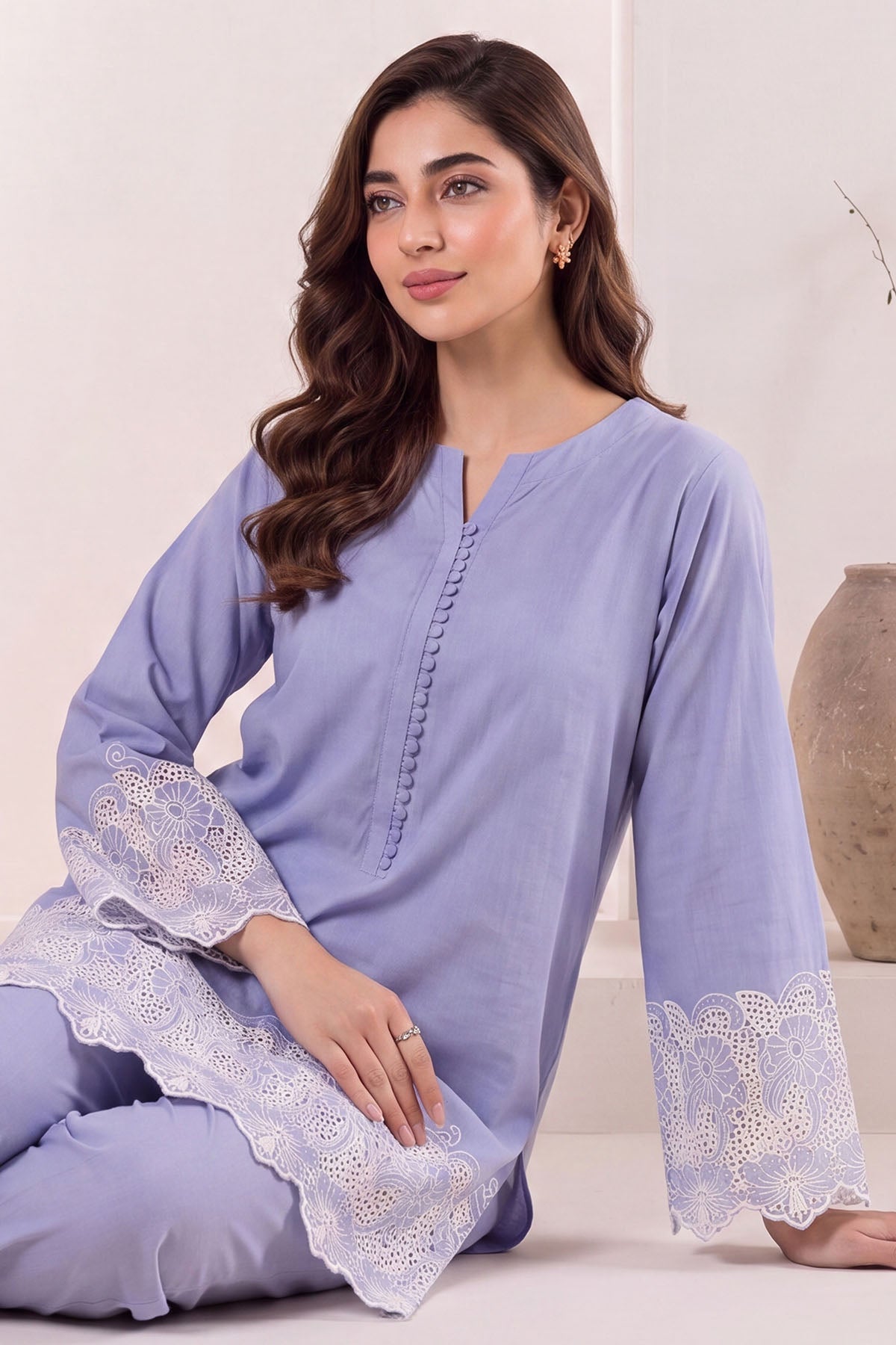 6166-MAISHA EMBROIDERED LAWN STITCHED