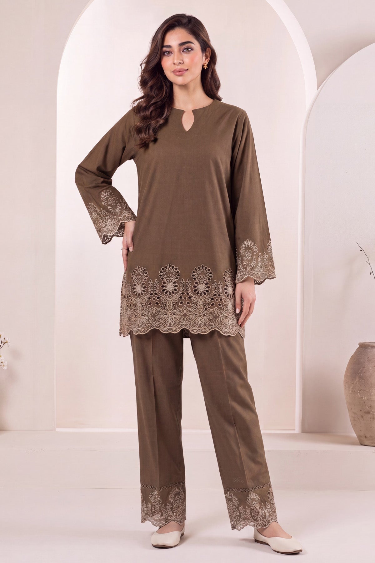 6167-MIRA EMBROIDERED LAWN STITCHED