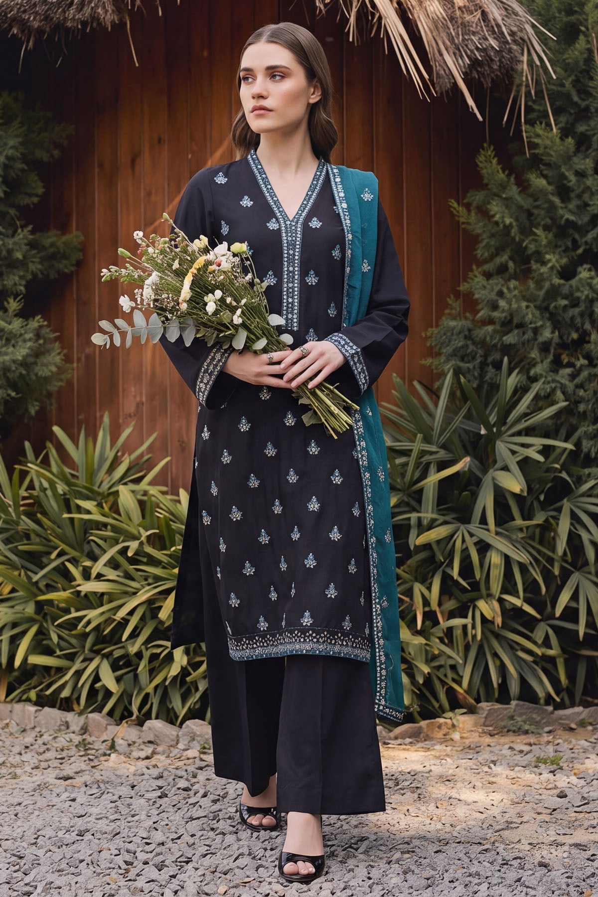 6172-ELEA EMBROIDERED CAMBRIC STITCHED