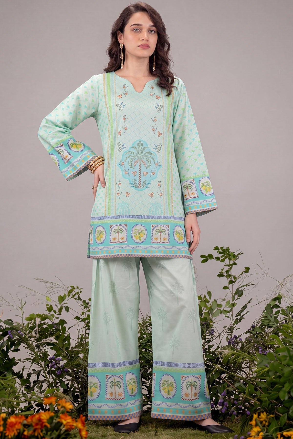 6203-SIRIN DIGITAL PRINTED CAMBRIC STITCHED