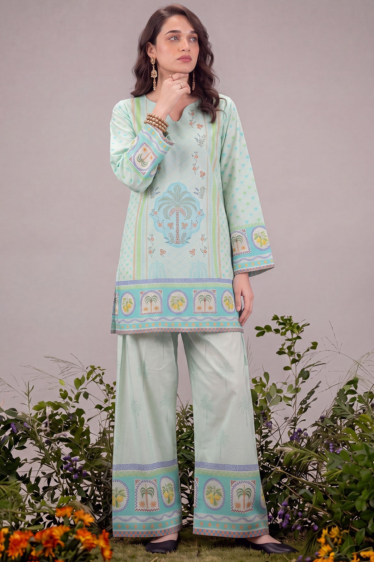 6203-SIRIN DIGITAL PRINTED CAMBRIC STITCHED