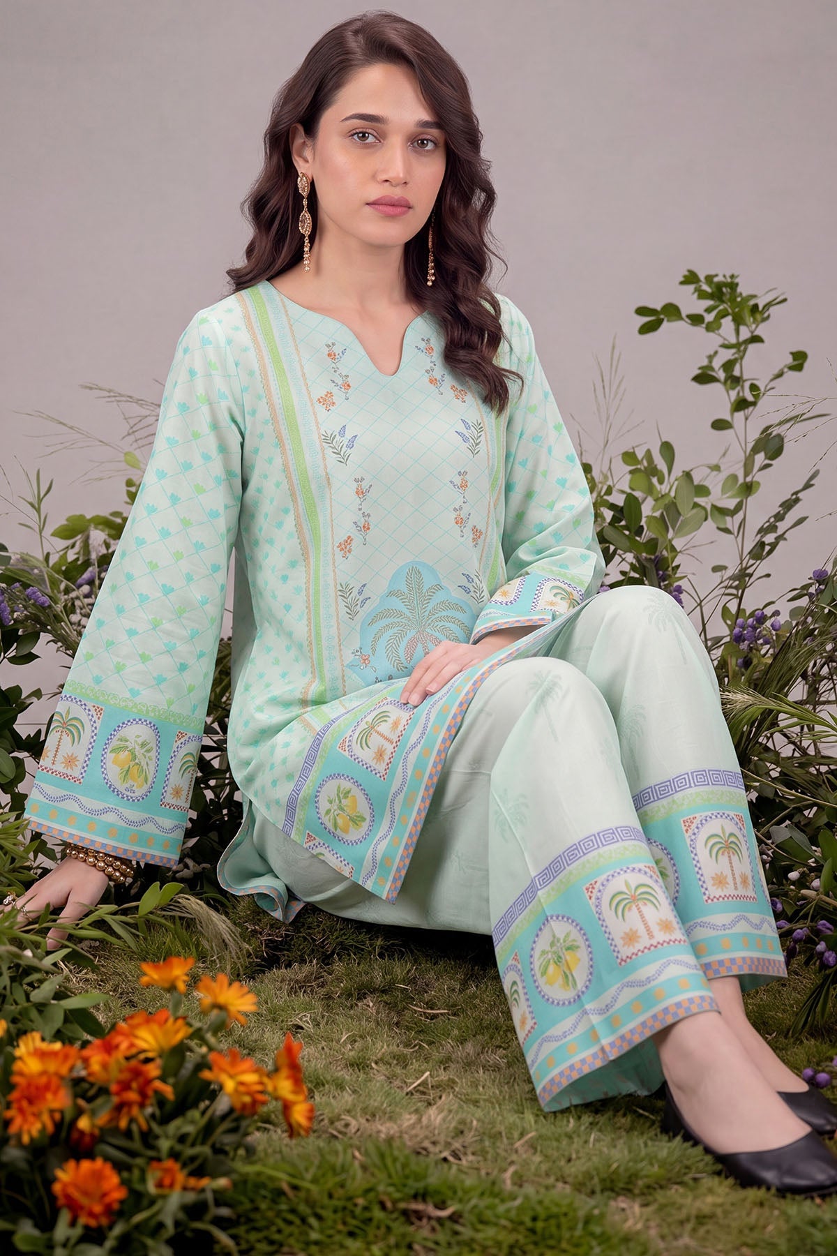 6203-SIRIN DIGITAL PRINTED CAMBRIC STITCHED
