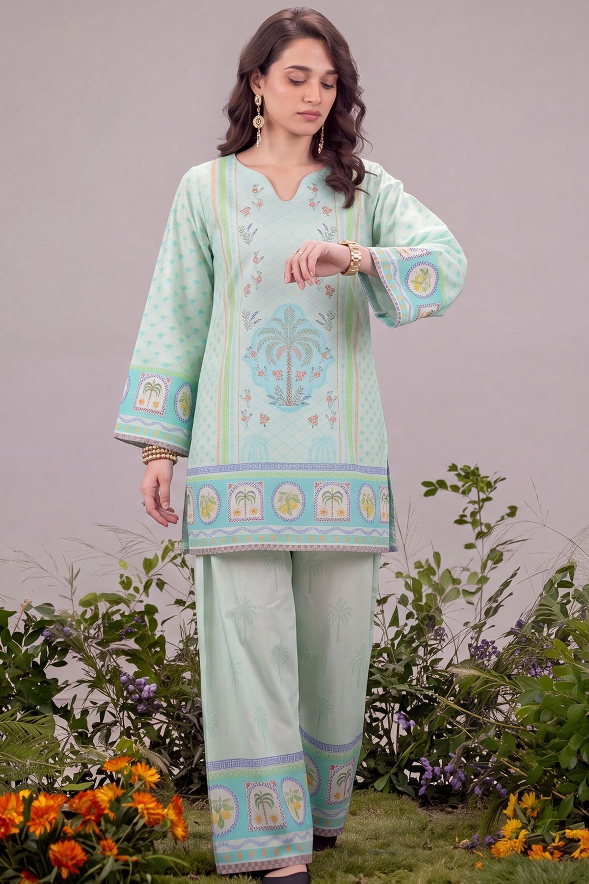 6203-SIRIN DIGITAL PRINTED CAMBRIC STITCHED