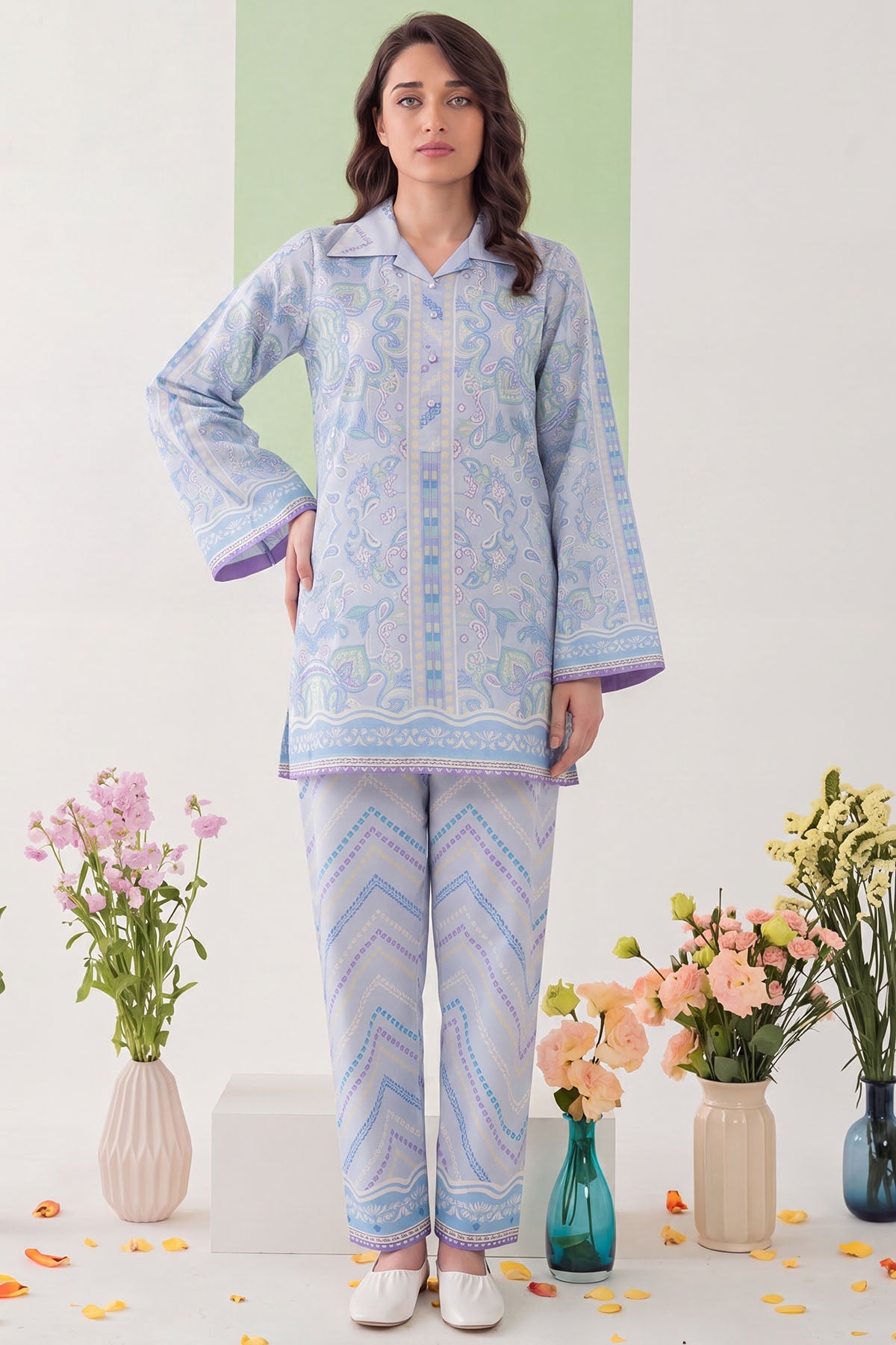 6205-SAIL DIGITAL PRINTED CAMBRIC STITCHED