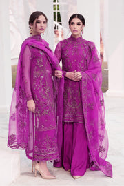 3464-KESAR EMBROIDERED BEMBERG CHIFFON UNSTITCHED
