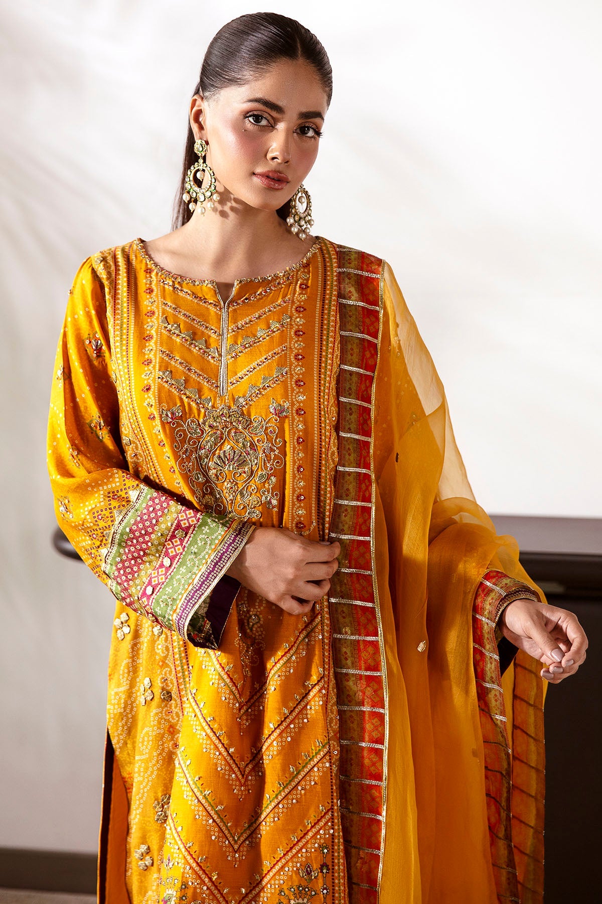 0027-ETHNIL DIGITAL PRINTED COTTON SILK STITCHED