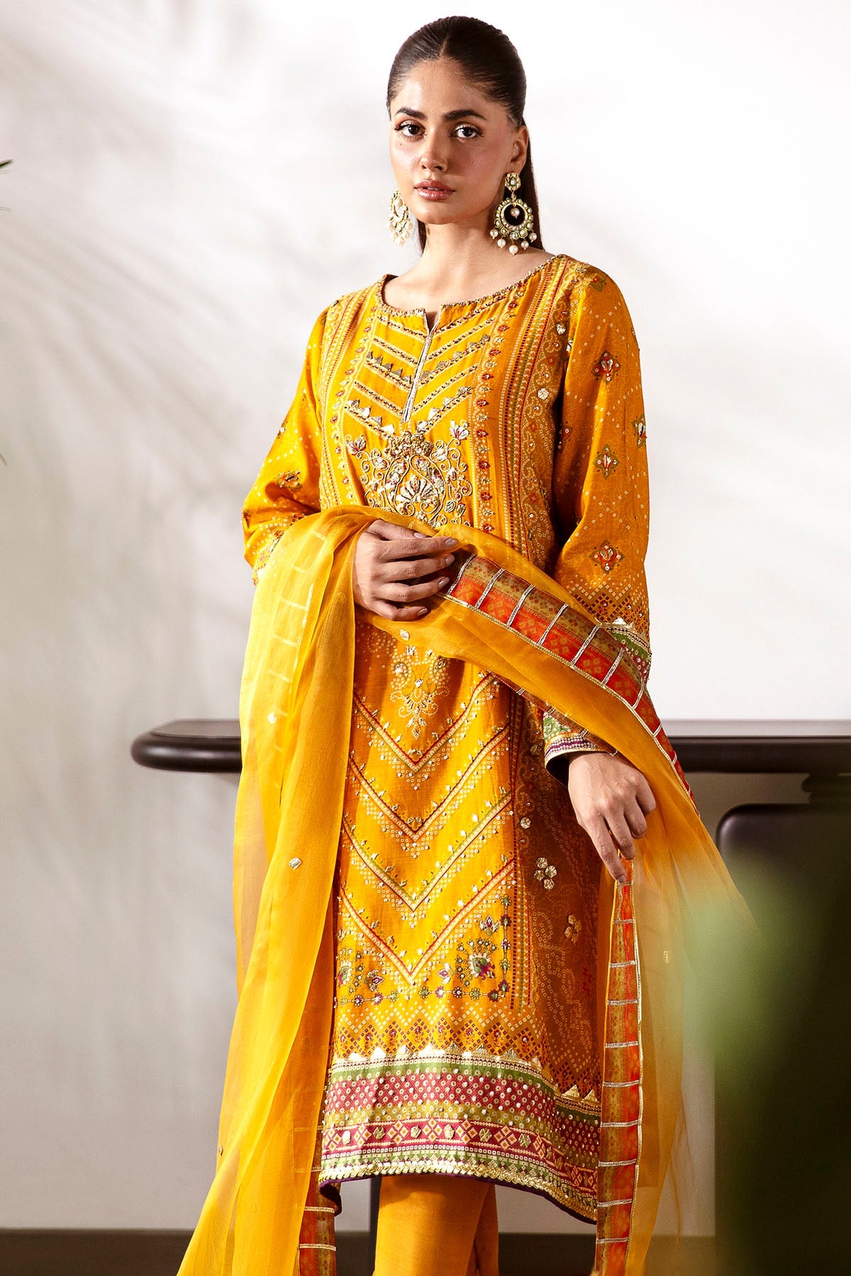 0027-ETHNIL DIGITAL PRINTED COTTON SILK STITCHED