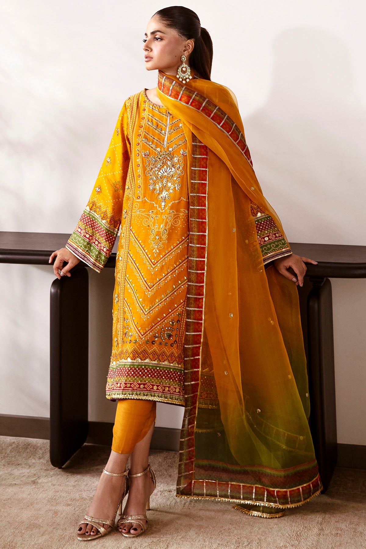 0027-ETHNIL DIGITAL PRINTED COTTON SILK STITCHED