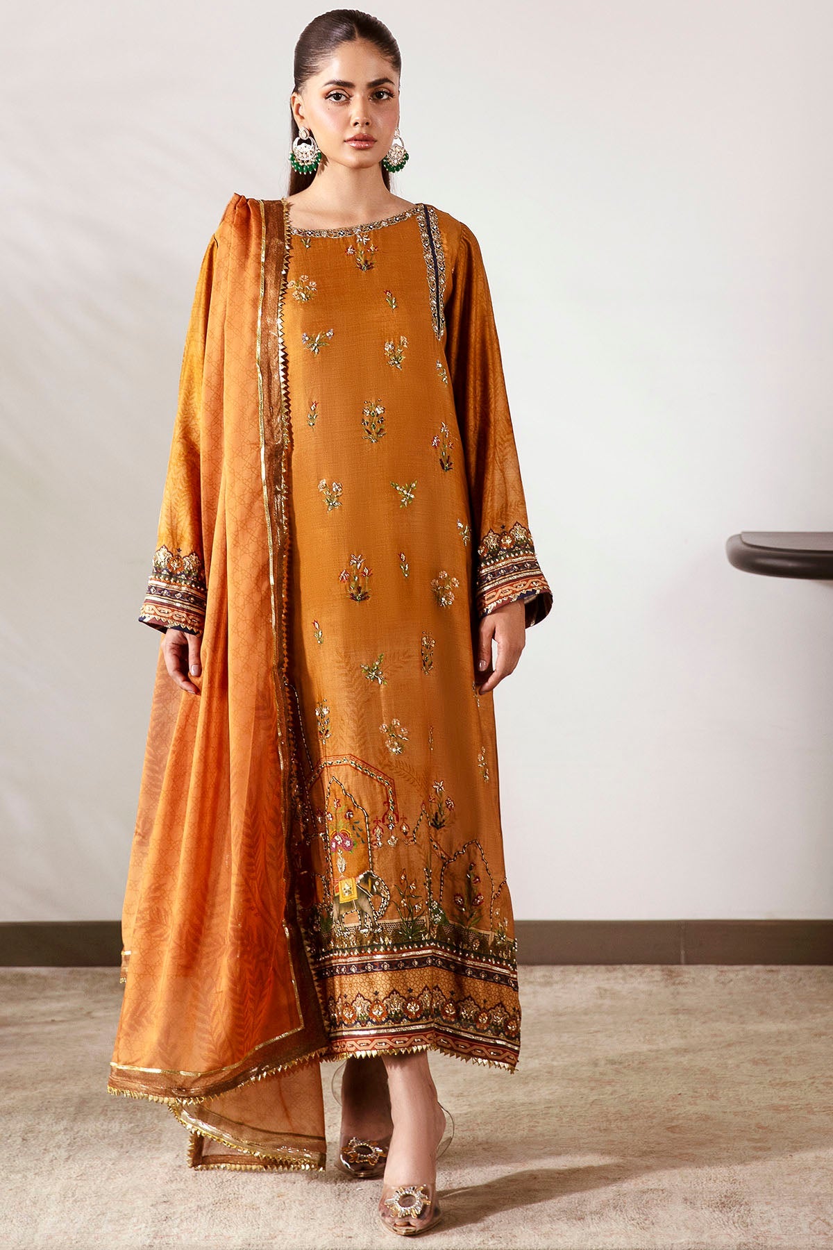 0030-ORNATE-WHISPERS DIGITAL PRINTED COTTON SILK STITCHED