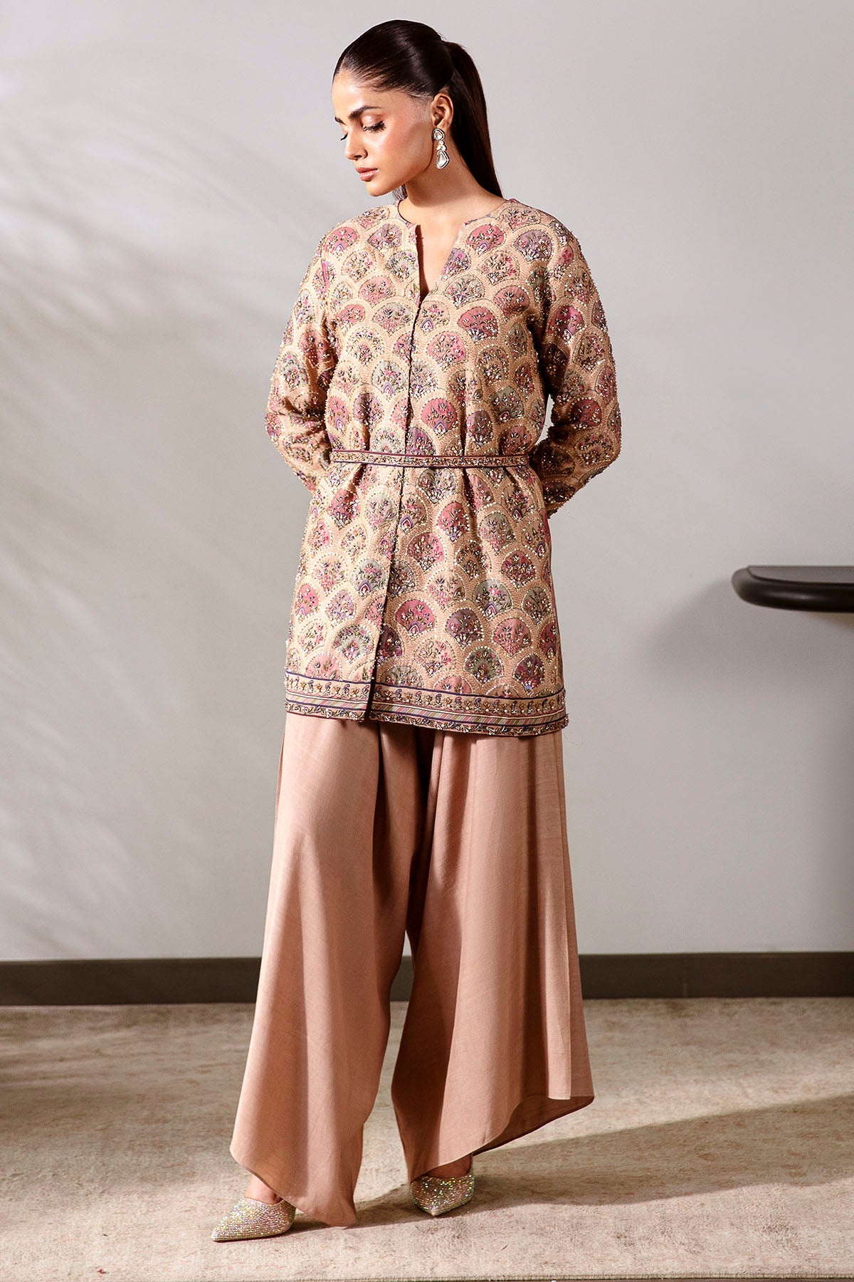 0031-SECRET-GARDEN DIGITAL PRINTED COTTON SILK STITCHED
