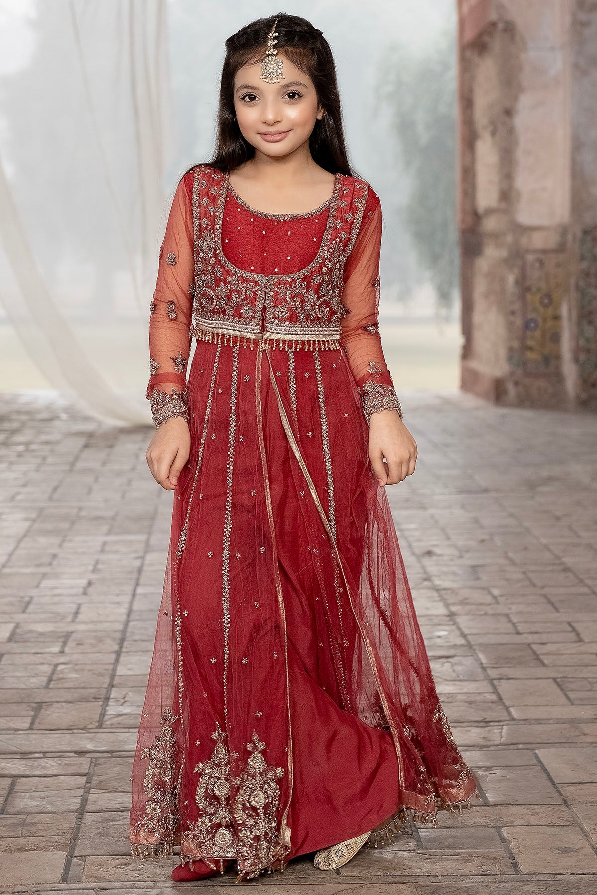 0037-RIA EMBROIDERED SILK NET STITCHED