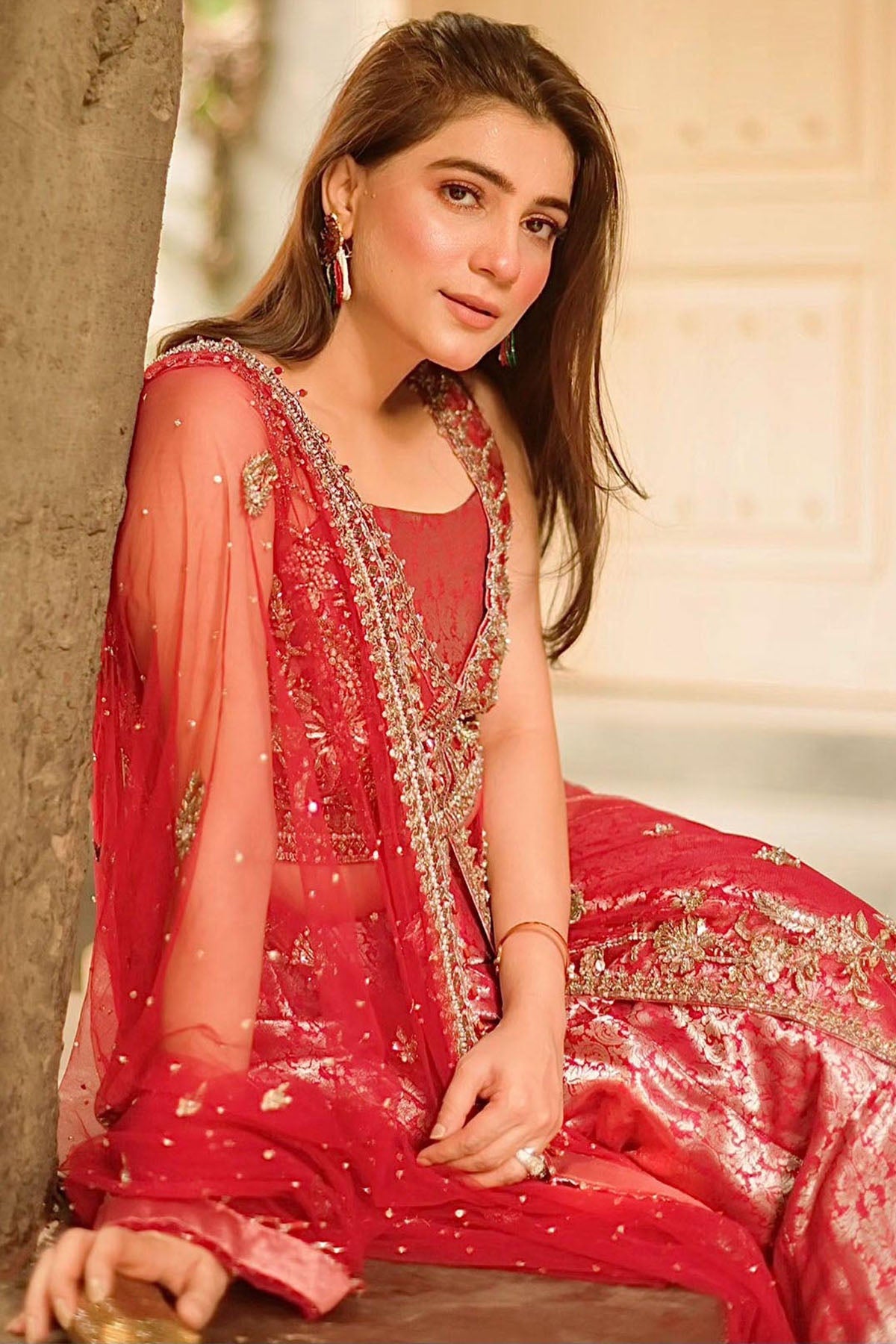 0065-ELIZA EMBROIDERED SILK NET STITCHED
