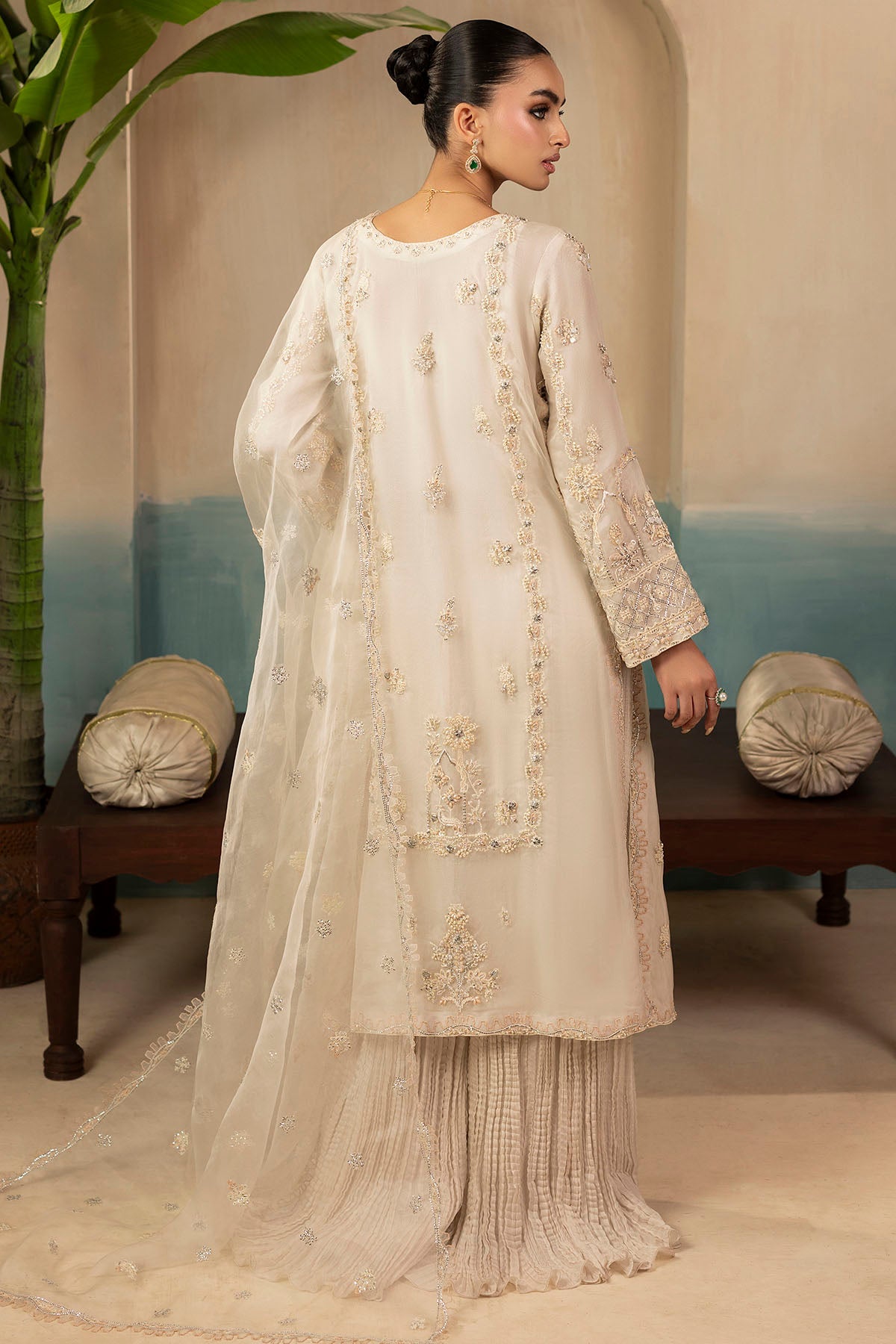 0073-AILA EMBROIDERED ORGANZA STITCHED