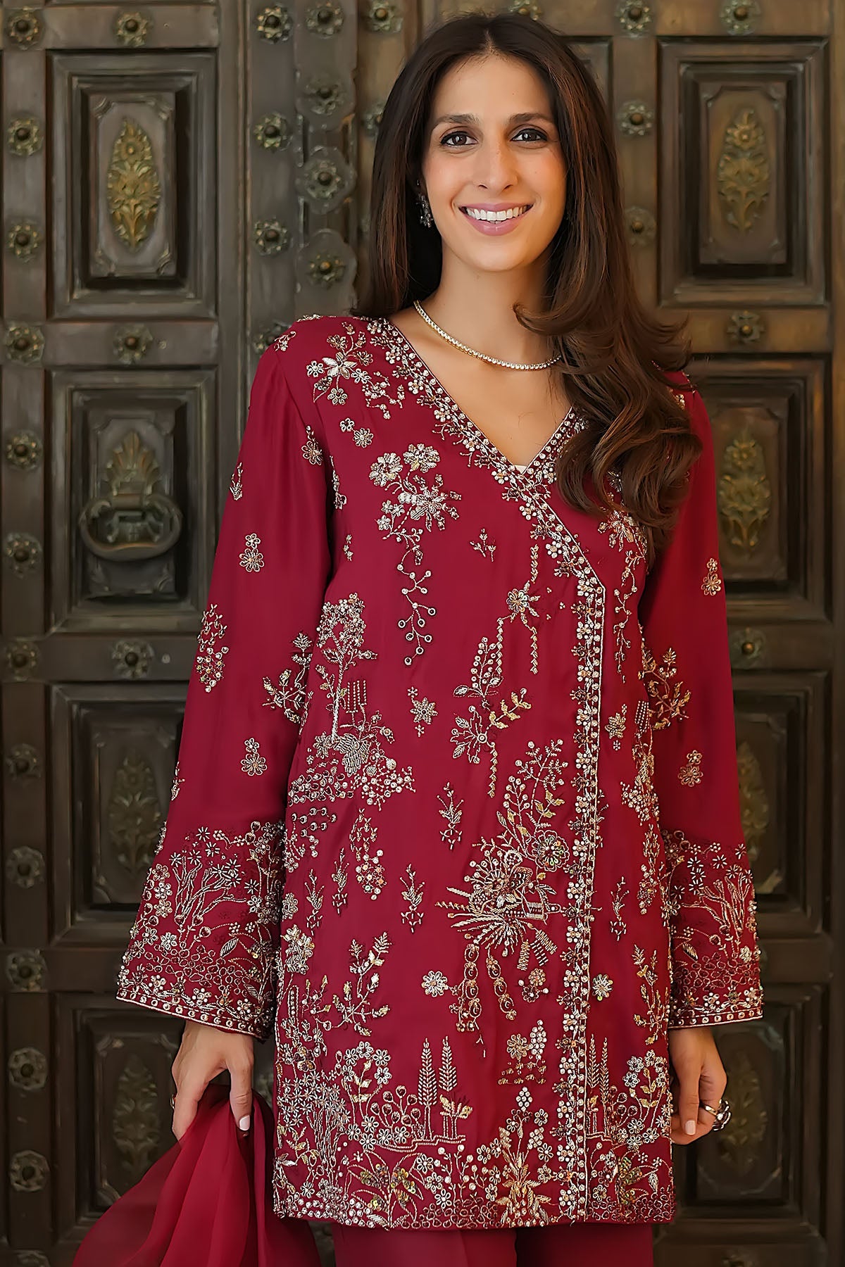 0077-RANIYAH HAND EMBELLISHED SILK STITCHED