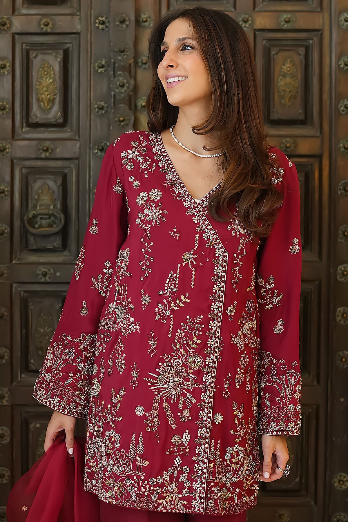 0077-RANIYAH HAND EMBELLISHED SILK STITCHED