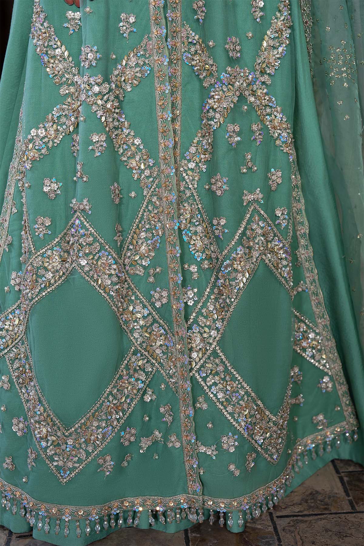 0082-MEADOW EMBROIDERED SILK NET STITCHED