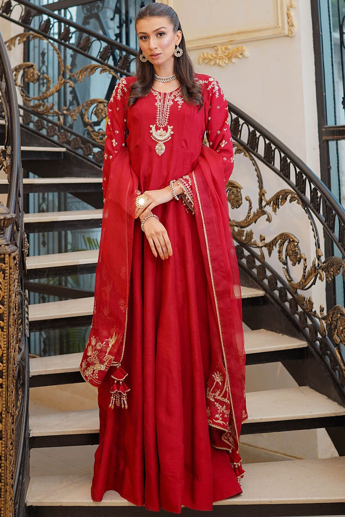 0085-AMANI HAND EMBELLISHED KOREAN SILK STITCHED