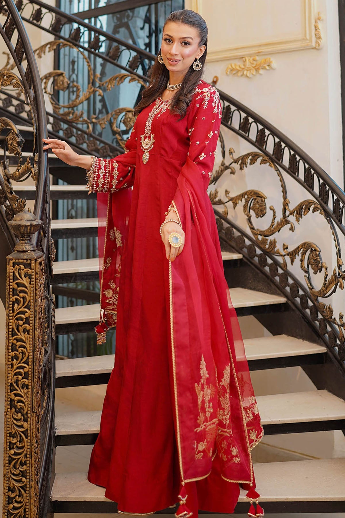 0085-AMANI HAND EMBELLISHED KOREAN SILK STITCHED