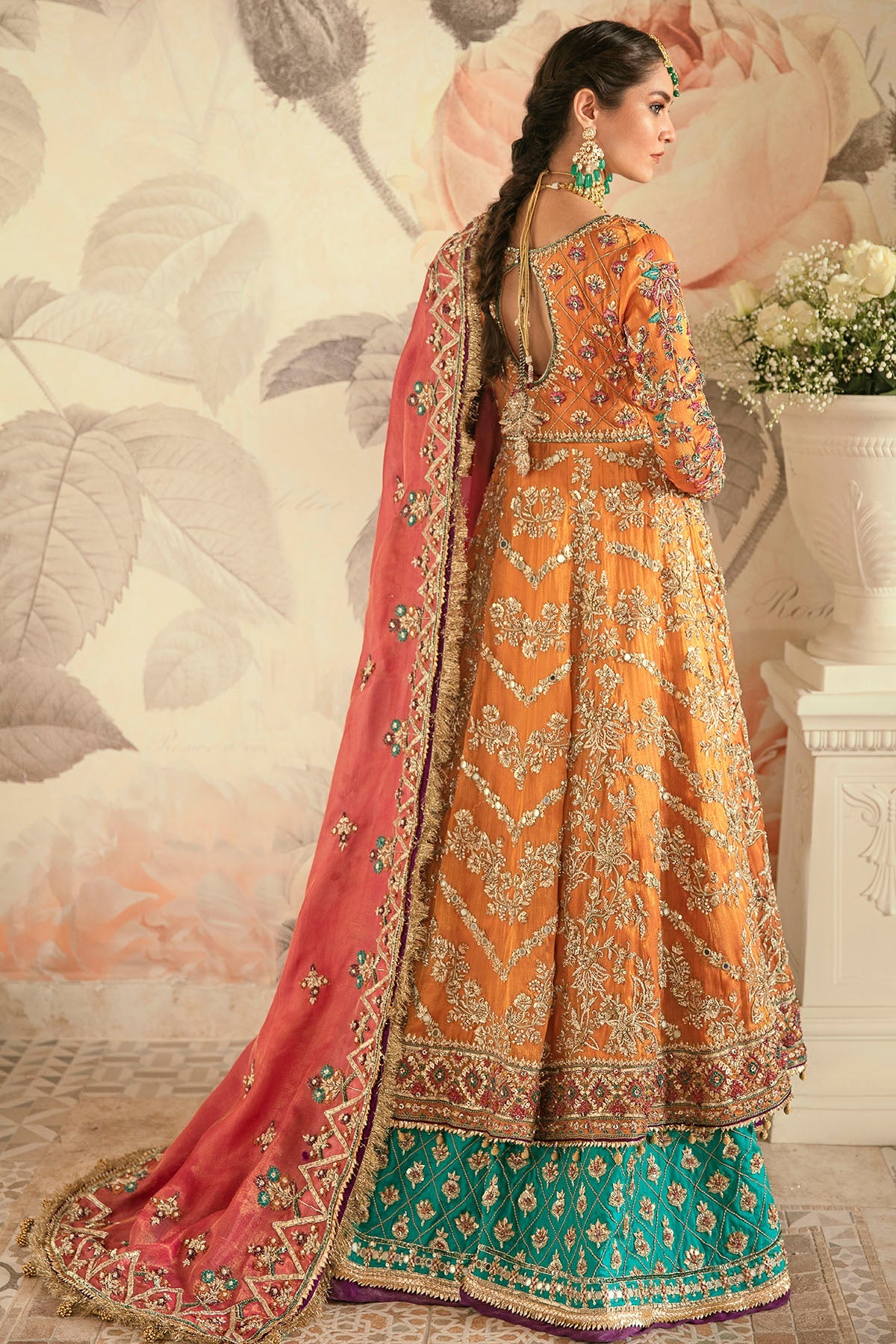 0090-FLORENCE HAND EMBELLISHED SILK NET STITCHED