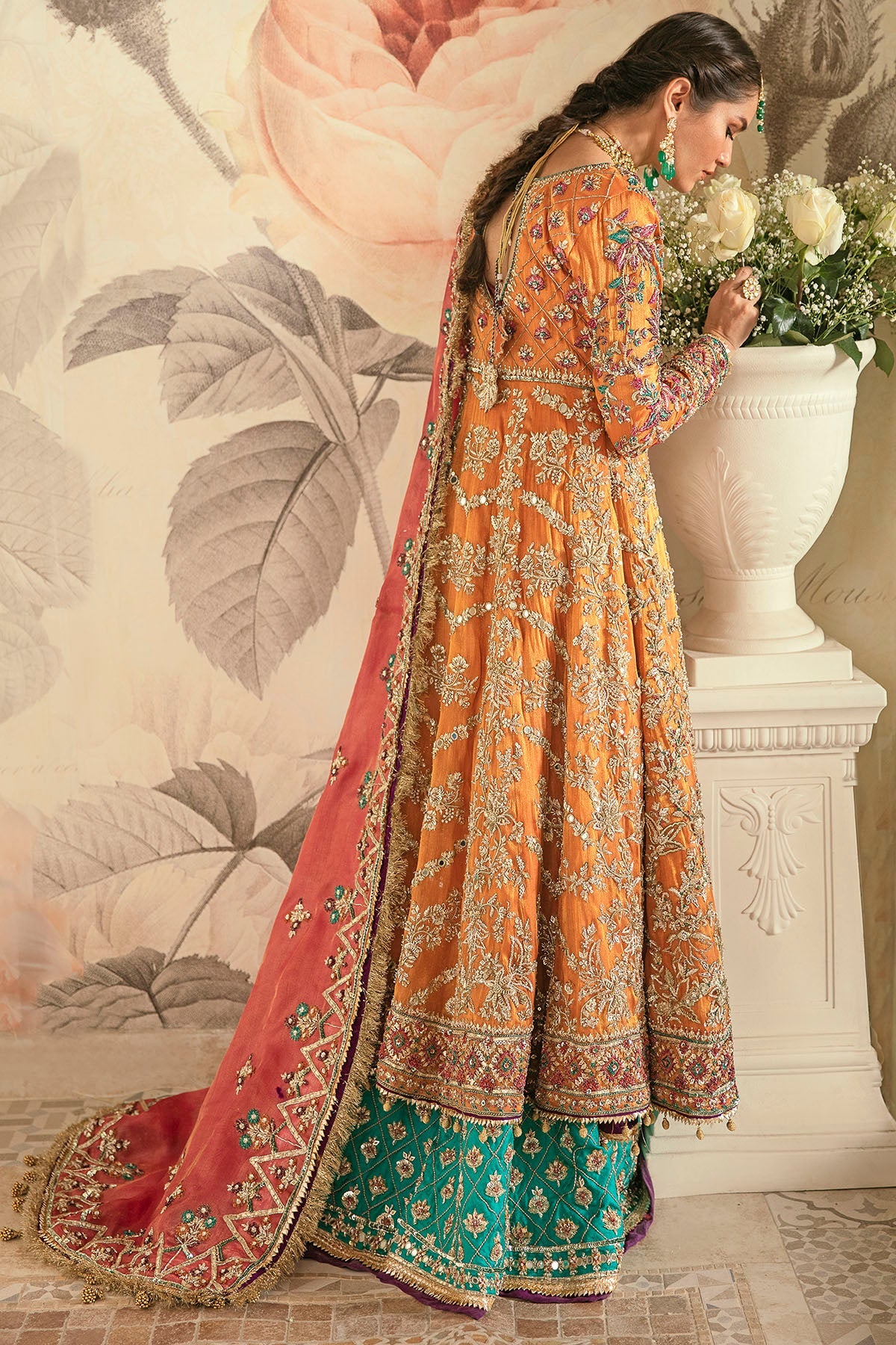 0090-FLORENCE HAND EMBELLISHED SILK NET STITCHED