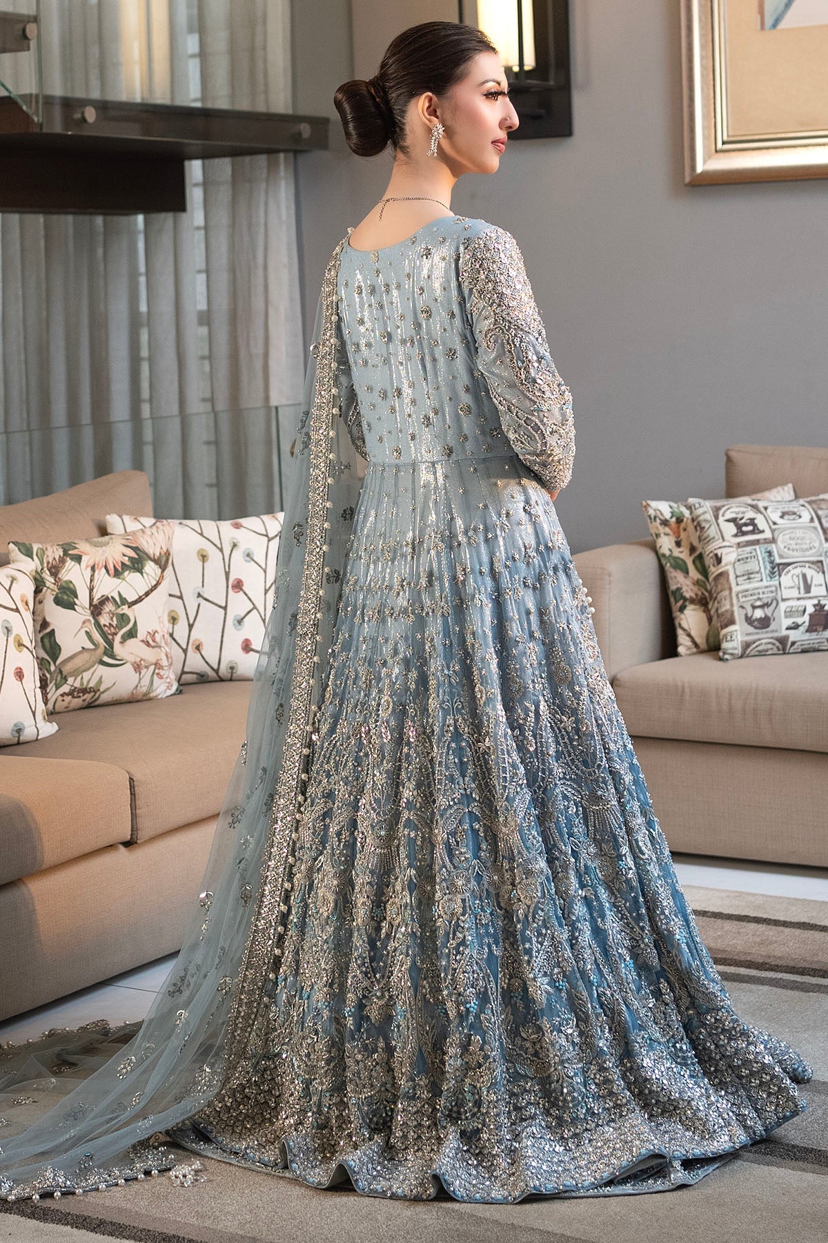 0091-SERENFIPITY HAND EMBELLISHED SILK NET STITCHED