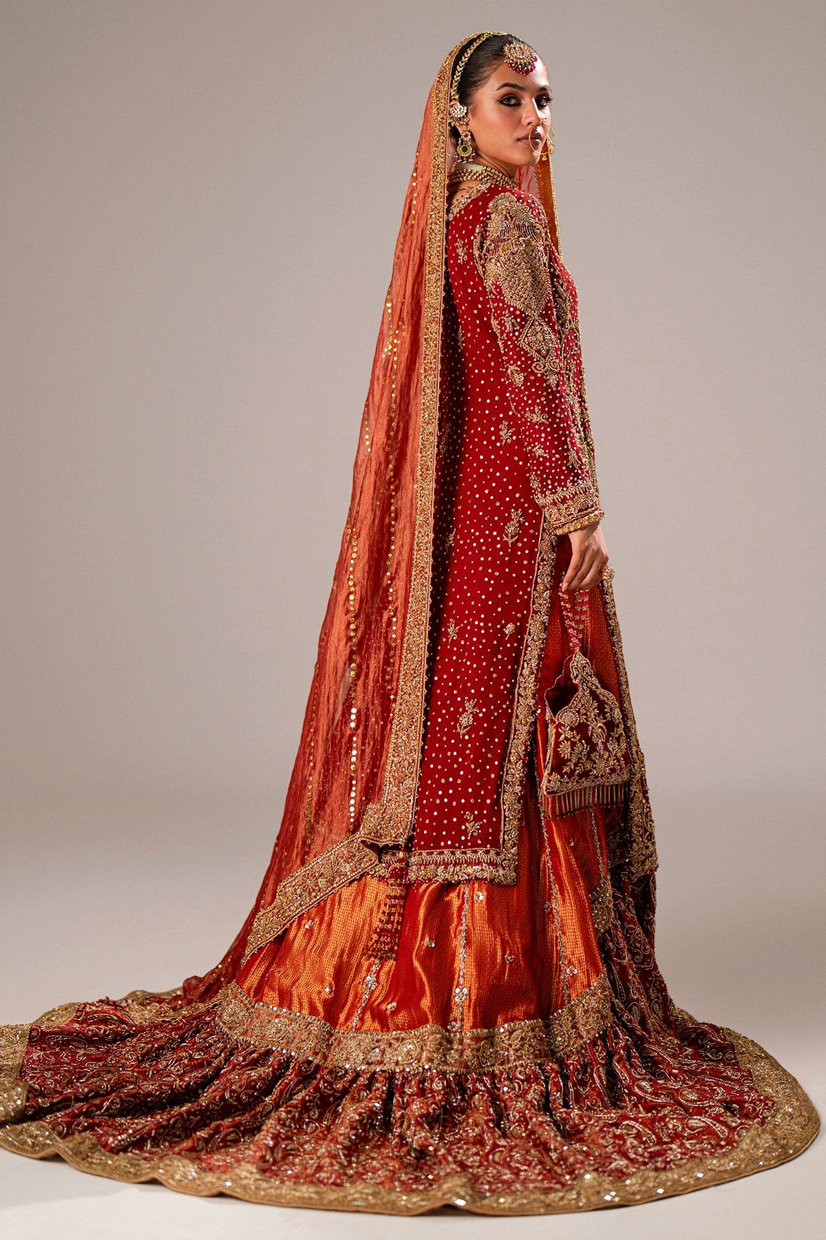 0093-JODHA EMBROIDERED CHIFFON STITCHED