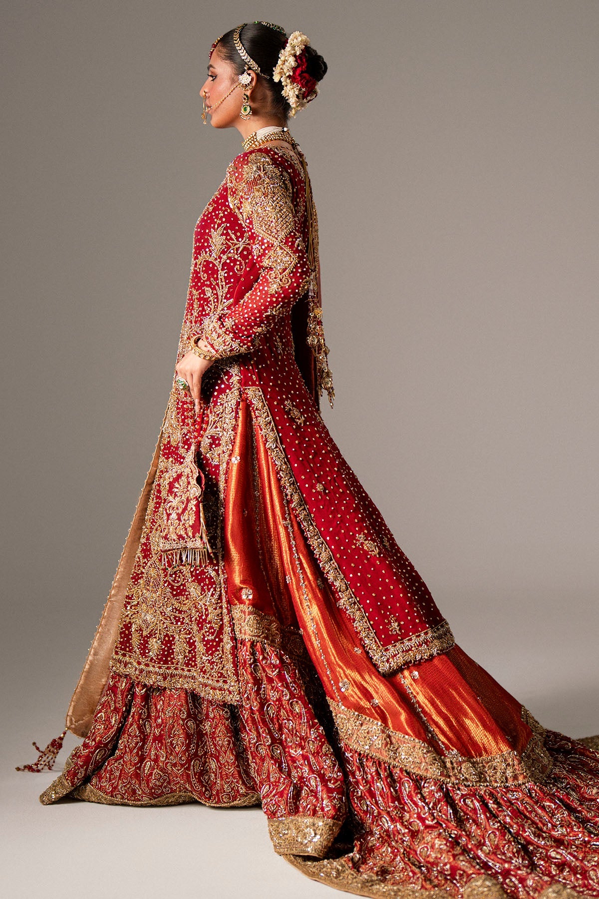 0093-JODHA EMBROIDERED CHIFFON STITCHED