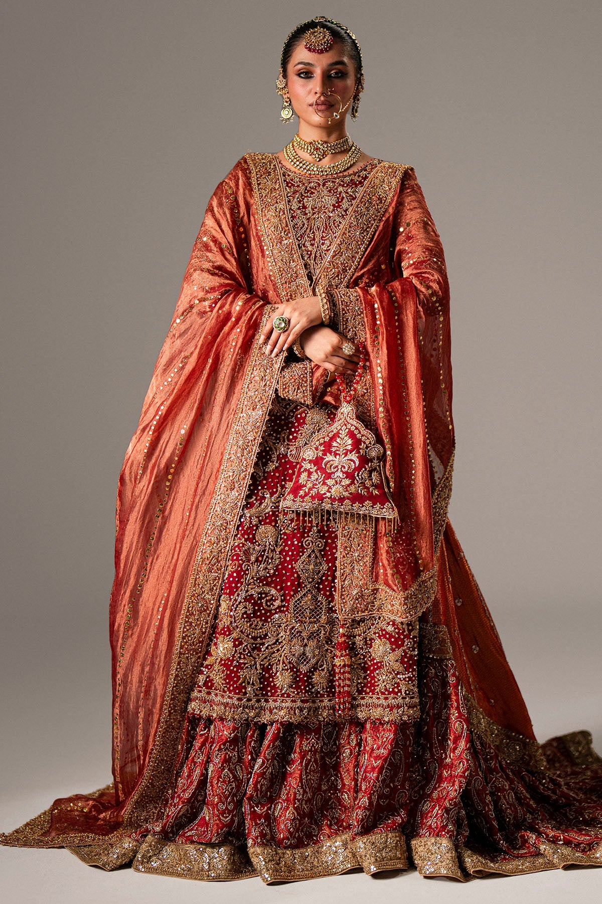 0093-JODHA EMBROIDERED CHIFFON STITCHED