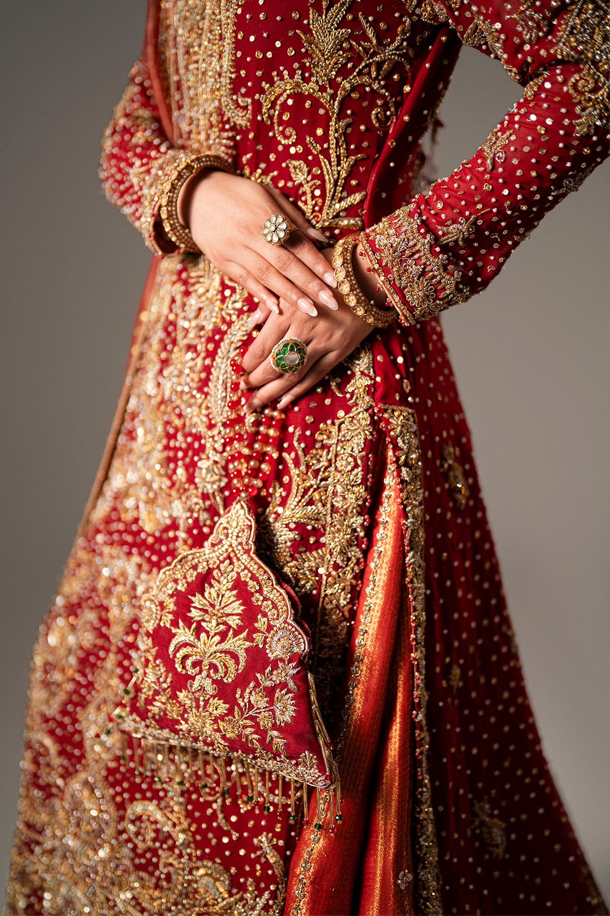 0093-JODHA EMBROIDERED CHIFFON STITCHED