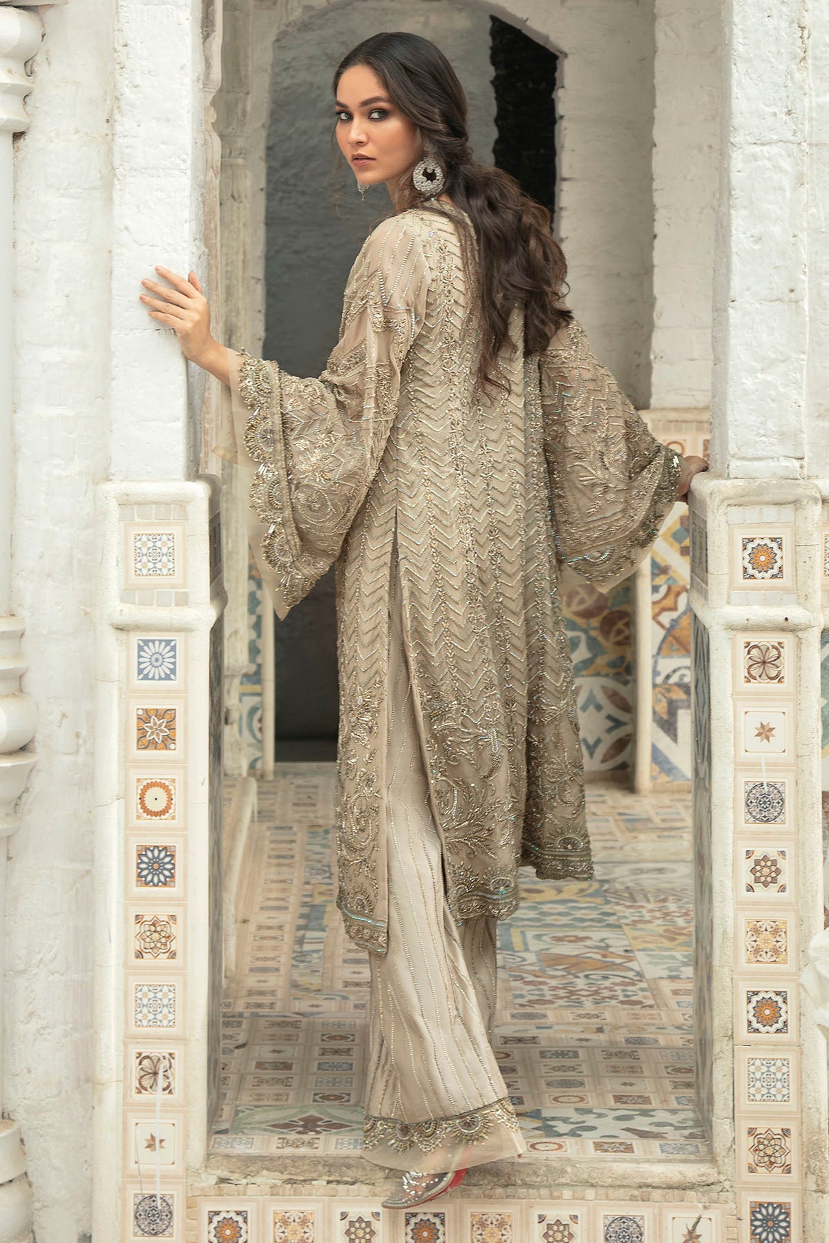 0107-MYSTIC HAND EMBELLISHED CHIFFON STITCHED