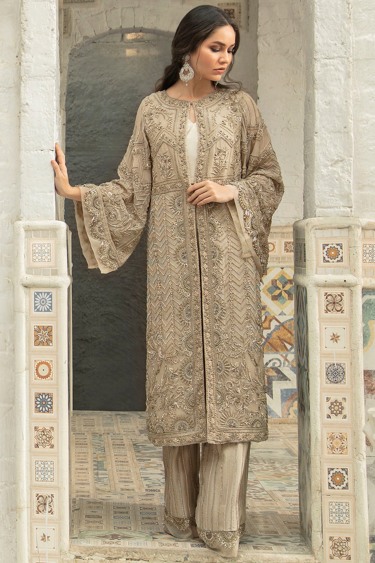 0107-MYSTIC HAND EMBELLISHED CHIFFON STITCHED