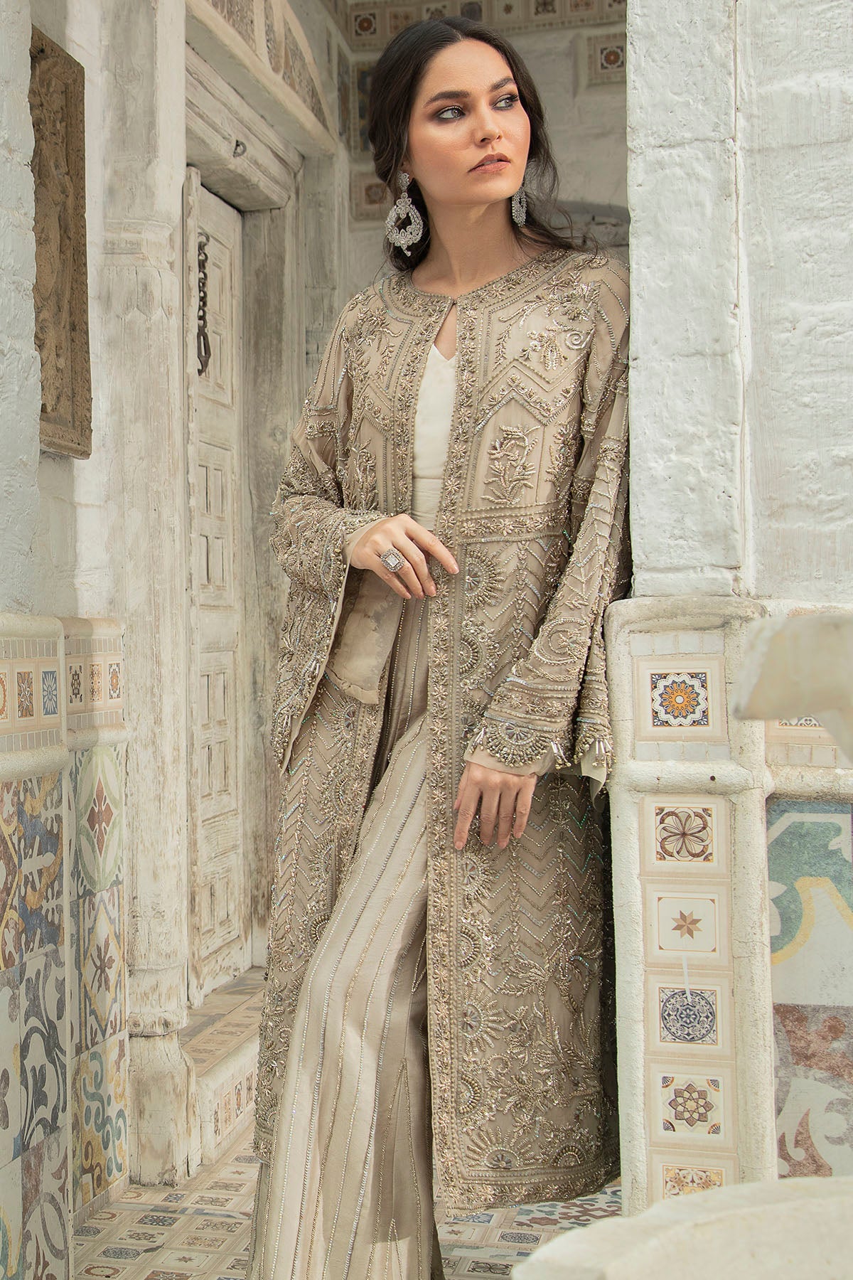 0107-MYSTIC HAND EMBELLISHED CHIFFON STITCHED