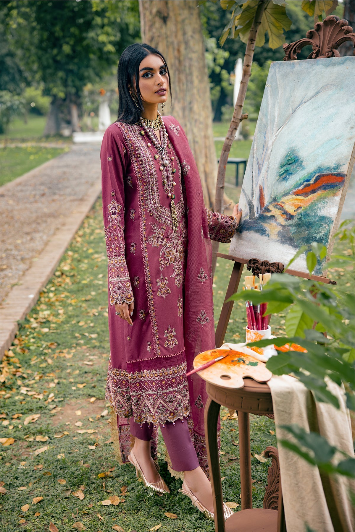 3784-CASABA EMBROIDERED LINEN UNSTITCHED